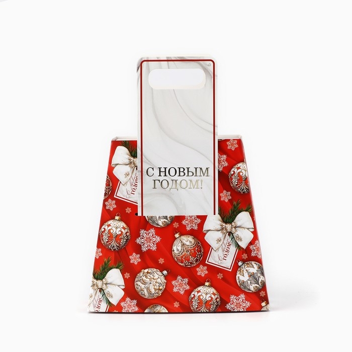 Коробка новогодняя складная с ручками &laquo;Новогодние шары&raquo; 23 х 8 х 32 см, Новый год