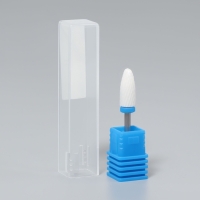 Фреза керамическая для маникюра &laquo;Кукуруза&raquo;, средняя нарезка, 6 &times; 15 мм, в пластиковом футляре, цвет белый