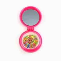 Расчёска массажная, складная, с зеркалом, 6 &times; 6 х 3 см, цвет розовый МИКС