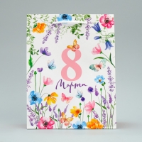 Пакет подарочный ламинированный, упаковка, &laquo;Цветы&raquo;, MS 18 х 23 х 8 см
