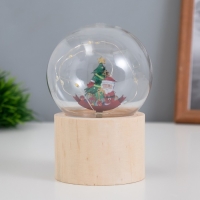 Ночник &laquo;Шар-дед мороз у елки&raquo; LED 3хAG10 шар 8см 6,5х6,5х11,5см