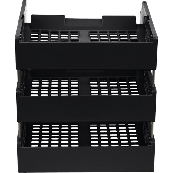 Набор лотков для бумаг горизонтальных Стамм STRONG, 3 штуки, на металлических стержнях, чёрный