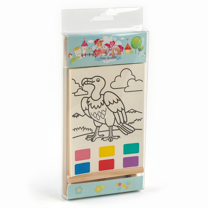 Водная раскраска &laquo;Животные&raquo;, с кисточкой и мольбертом, виды МИКС