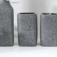 Набор аксессуаров для ванной комнаты &laquo;Гранит&raquo;, 4 предмета (дозатор 350 мл, мыльница, 2 стакана), цвет серый