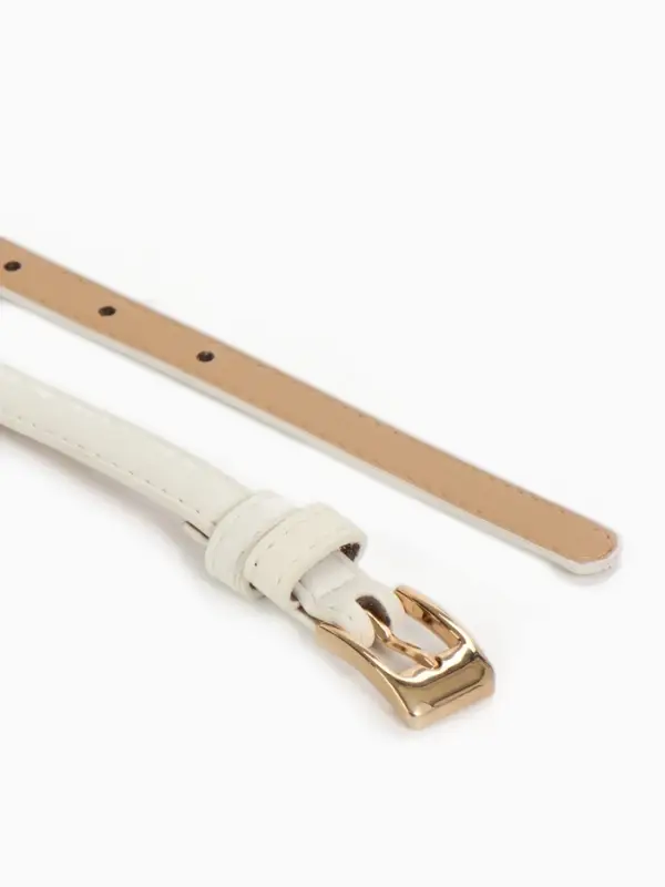 Ремень жен 02-01-01-01, Март2501, 1,3*0,3*110 см, без винта, пряж золото, 1 прокол,