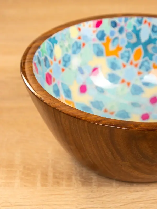 Чаша "Калейдоскоп" 18х18х8 см, дерево шишам