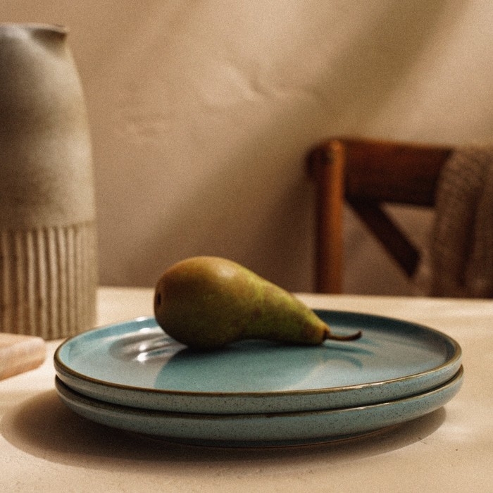 Набор тарелок фарфоровых SL Home &laquo;Аззура&raquo;, d=25,5 см, цвет бирюзовый