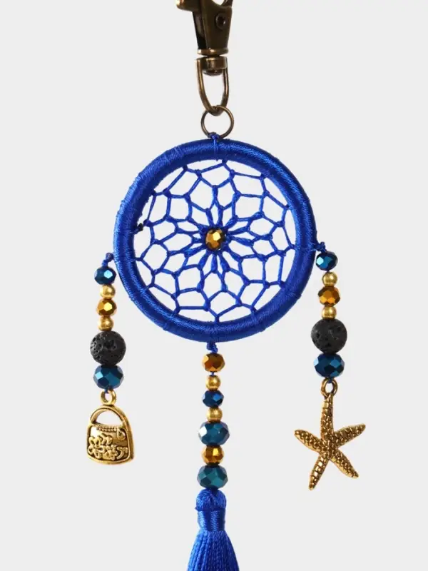Брелок ловец снов, 17 см, ярко-синий