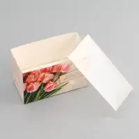 Коробка для 2 капкейка с прозрачной крышкой, &laquo;Счастливых моментов&raquo;, 16&times;8&times;10 см