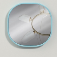 Зеркало карманное &laquo;Узор&raquo;, с подставкой, 8 &times; 8 см, цвет МИКС