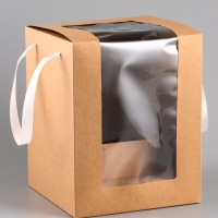 Коробка для цветов, 20 х 20 х 25 см, крафт