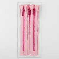 Молния &laquo;Трактор&raquo;, №5, неразъёмная, замок автомат, 18 см, розовая