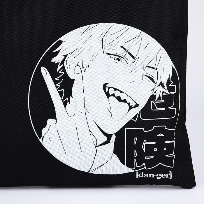 Шопер &laquo;Аниме&raquo; 35х0.5х40 см, отд без молнии, без подклада, чёрный