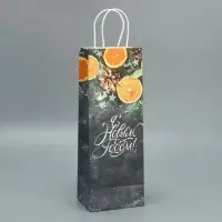 Пакет под бутылку &laquo;Мандарины&raquo;, 13 x 36 x 10 см