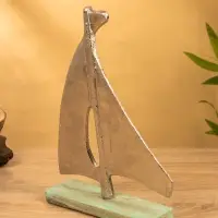 Сувенир "Парусник" 6х22х32 см, алюминий, дерево