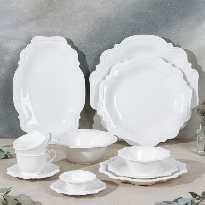 Блюдо фарфоровое Magistro &laquo;Сюита&raquo;, d=30,5 см, цвет белый