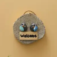 Панно "WELCOME" дерево 15х3х15 см, цв. серый