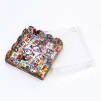 Коробка для печенья, кондитерская новогодняя упаковка, &laquo;Новогодняя афиша&raquo;, 12&times;12&times;3 см