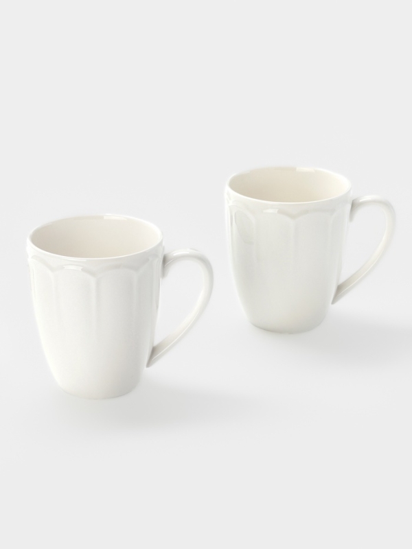 Набор кружек WY Renessans, 400 мл, набор 2 шт., фарфор, белый