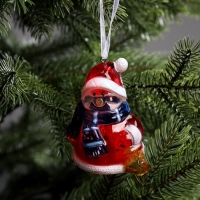 Ёлочная игрушка &laquo;Снеговик&raquo;, 8 см, от батареек, свечение мульти (RGB)