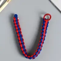 Брелок на карабине "Паракорд" шнур 0,5 см красно-синий 14,5х1,8х0,8 см