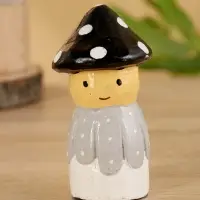 Сувенир "Гномик" дерево 5,5х5,5х10 см, цв. чёрно-серый