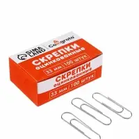 Скрепки 33мм оцинкованнные в картонной коробке 100 штук