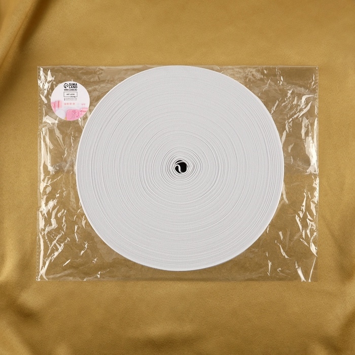 Резинка вязаная, 100 мм, 40 &plusmn; 2 м, цвет белый