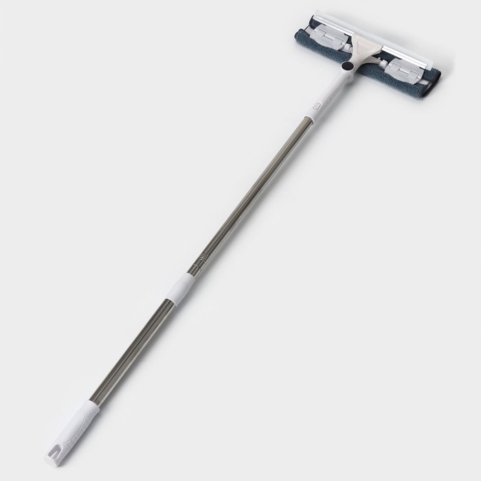 Окномойка бабочка Raccoon, стальная телескопическая ручка, микрофибра, поворот на 180&deg;, 27&times;7&times;114(137) см