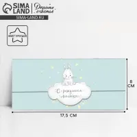Конверт для денег &laquo;С рождением малыша&raquo; фигурный, 17.5 х 8 см