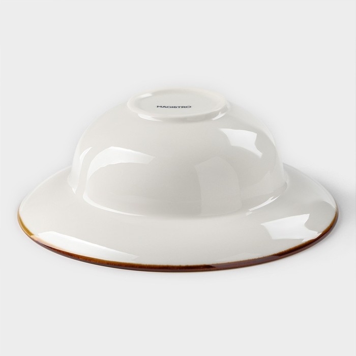 Тарелка фарфоровая для пасты Magistro &laquo;Церера&raquo;, 400 мл, d=19,5 см, цвет белый