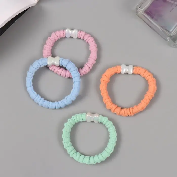 Резинка для волос "Махрушка спорт бантик" колор, 5,5 см, микс