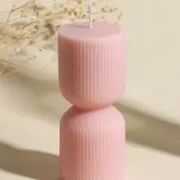 Свеча интерьерная "Греция" нежно-персиковая 6х6х14 см