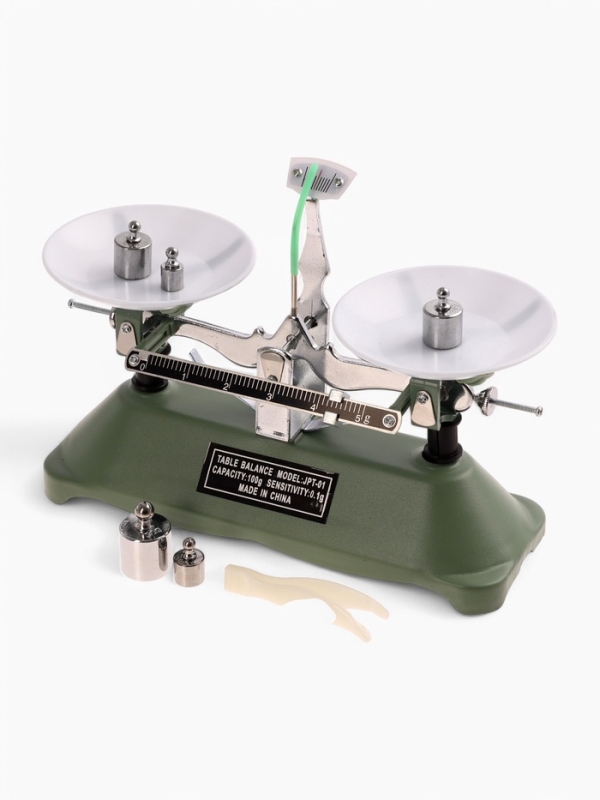 Весы лабораторные, с набором гирь 100 г.