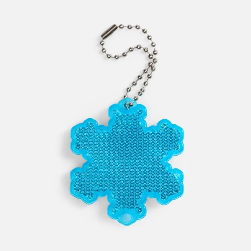 Пешеходный светоотражатель с цепочкой &laquo;Снежинка&raquo;, синий