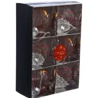 Набор шаров пластик d-8 см, 6 шт "Лирой"красно-белый