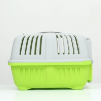 Переноска для животных пластиковая 47 х 30 х 35 см, вес до 9 кг, зелёная