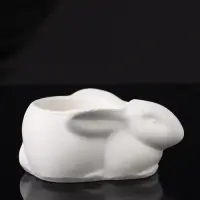 Подсвечник "Заяц" 9х6х4 см, натуральный, гипс