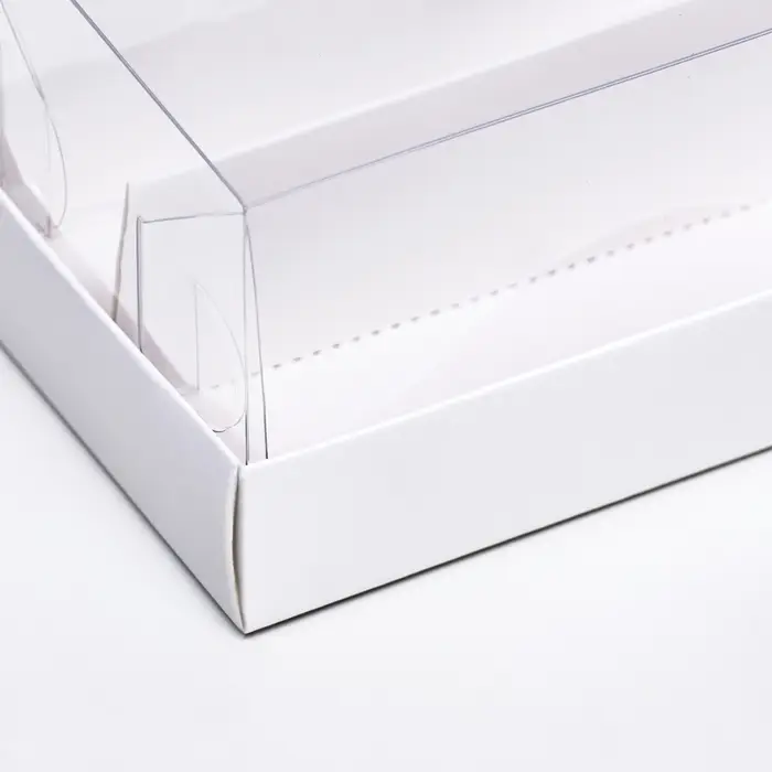 Кондитерская коробка складная под 2 эклера, белая, 9&times;13.5&times;7 см