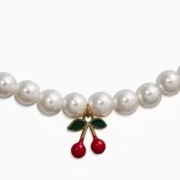 Бусы жемчужные "Вишня", цветные в золоте