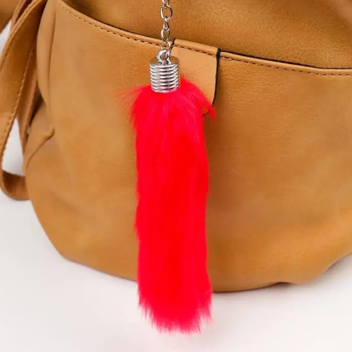 Пушистик на кольце "Цветной хвостик" МИКС 12 см