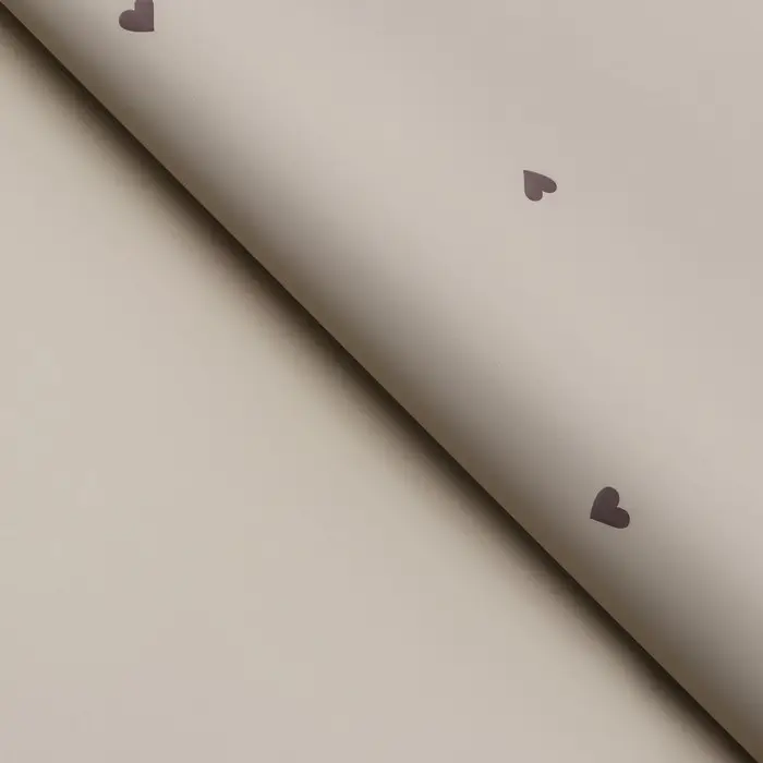 Пленка в листах, 58х58 см, "Сердечки", светлое кофе 65 микрон