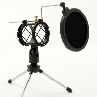 Микрофонная стойка напольная с держателем для телефона