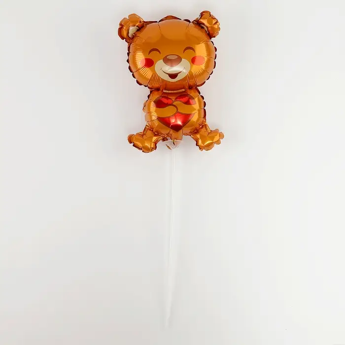 Воздушный шар фольгированный 16" &laquo;Мишка с сердцем&raquo;, фигура, для палочки