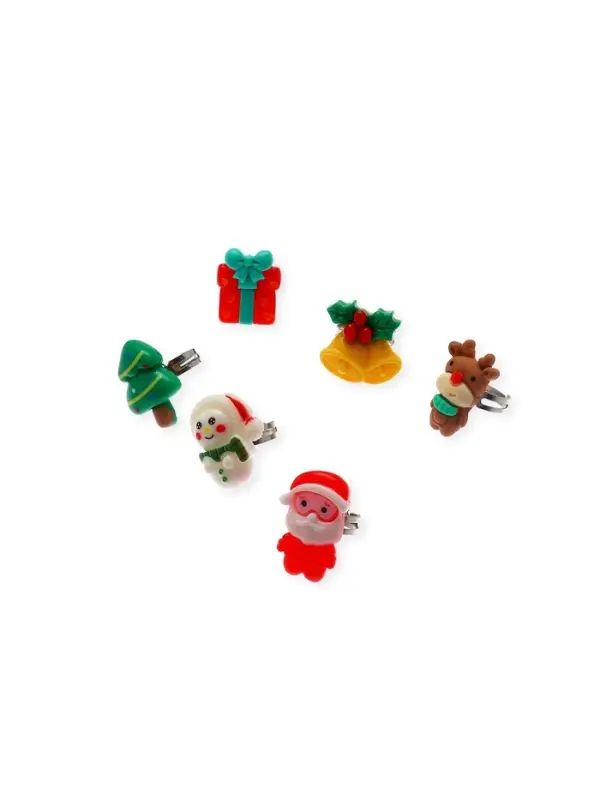 Кольца детские набор 5 шт "Выбражулька" в форме елки, форма МИКС, цвет МИКС, б-р