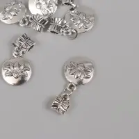 Бейл с подвеской металл для творчества "Лотос" серебро 2,7х1,4 см