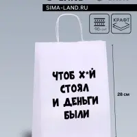 Пакет подарочный &laquo;Чтоб деньги были&raquo;, 24&times;14&times;28см