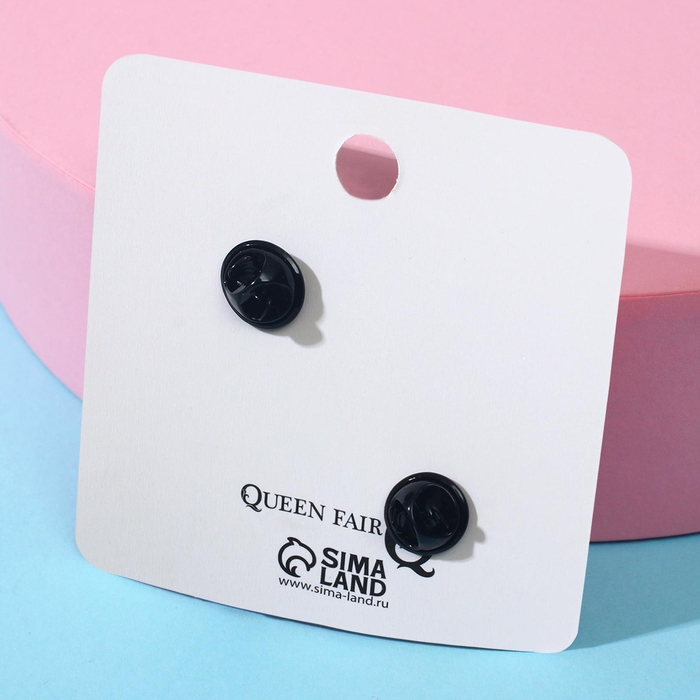 Значки-неразлучники &laquo;Сердца&raquo; бэст фрэндс, цвет бело-голубой в чёрном металле