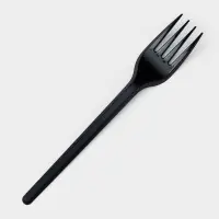 Вилки одноразовые Не ЗАБЫЛИ!, набор 6 шт., пластик, 15.5 см, столовая, чёрная