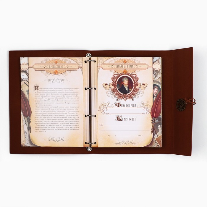 Родословная книга &laquo;Наш род&raquo;, 56 листов, коричневый, 35 х 23,5 см